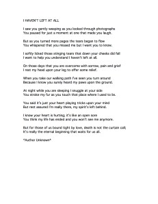 I HAVEN’T LEFT AT ALL